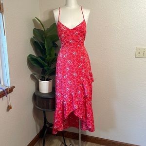 LUSH ruffle high low, low back dress